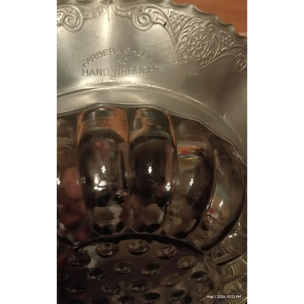 Vintage Farber & Shlevin Inc. Hand Wrought Aluminum Bon Bon / Candy Dish